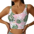 thumbnail image 1 of Vsdgher Lilies Flowers Print Women Sleeveless Athletic Tank Top Built-in Bra Camisole Sports Vest for Yoga Running Fitness Exercise with Removable Pads, 1 of 8