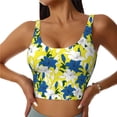 thumbnail image 1 of Vsdgher Lilies Flowers Print Women Sleeveless Athletic Tank Top Built-in Bra Camisole Sports Vest for Yoga Running Fitness Exercise with Removable Pads, 1 of 8