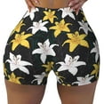 thumbnail image 1 of Vsdgher Lilies Flowers print Workout Shorts for Women Seamless Soft Smooth Gym Yoga Scrunch Active Exercise Fitness Shorts, 1 of 8