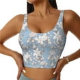 thumbnail image 1 of Vsdgher Lily Flower Print Women Sleeveless Athletic Tank Top Built-in Bra Camisole Sports Vest for Yoga Running Fitness Exercise with Removable Pads, 1 of 8