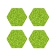 thumbnail image 1 of Vsdgher Lime green glitter Leather Coasters for Drinks, Durable Drink Coasters 4 Set for Tabletop Protection, Luxurious Home Décor and Housewarming Gift ( {designName})Hexagon, 1 of 6