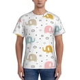 thumbnail image 1 of Vsdgher Little Elephant Print Men's Dry Fit Mesh Athletic Shirts Moisture Wicking Tennis T-Shirt Tops, 1 of 1