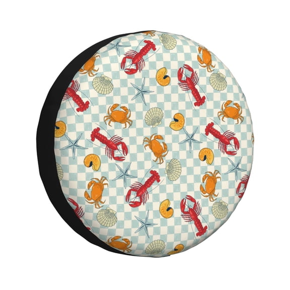 Vsdgher Lobster Sea Shell for Spare Tire Cover, Tire Wheel Protector Wheel Cover Fit for Truck,Trailer,RV,SUV,Camper and Most Vehicle-15 inch