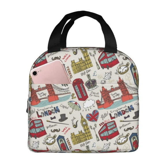 Vsdgher London Landmark1 Lunch Bag, Lunch Box for Women Adult Men, Lunch Tote Insulated Cooler Lunch Container for Work/Office/Picnic/Travel