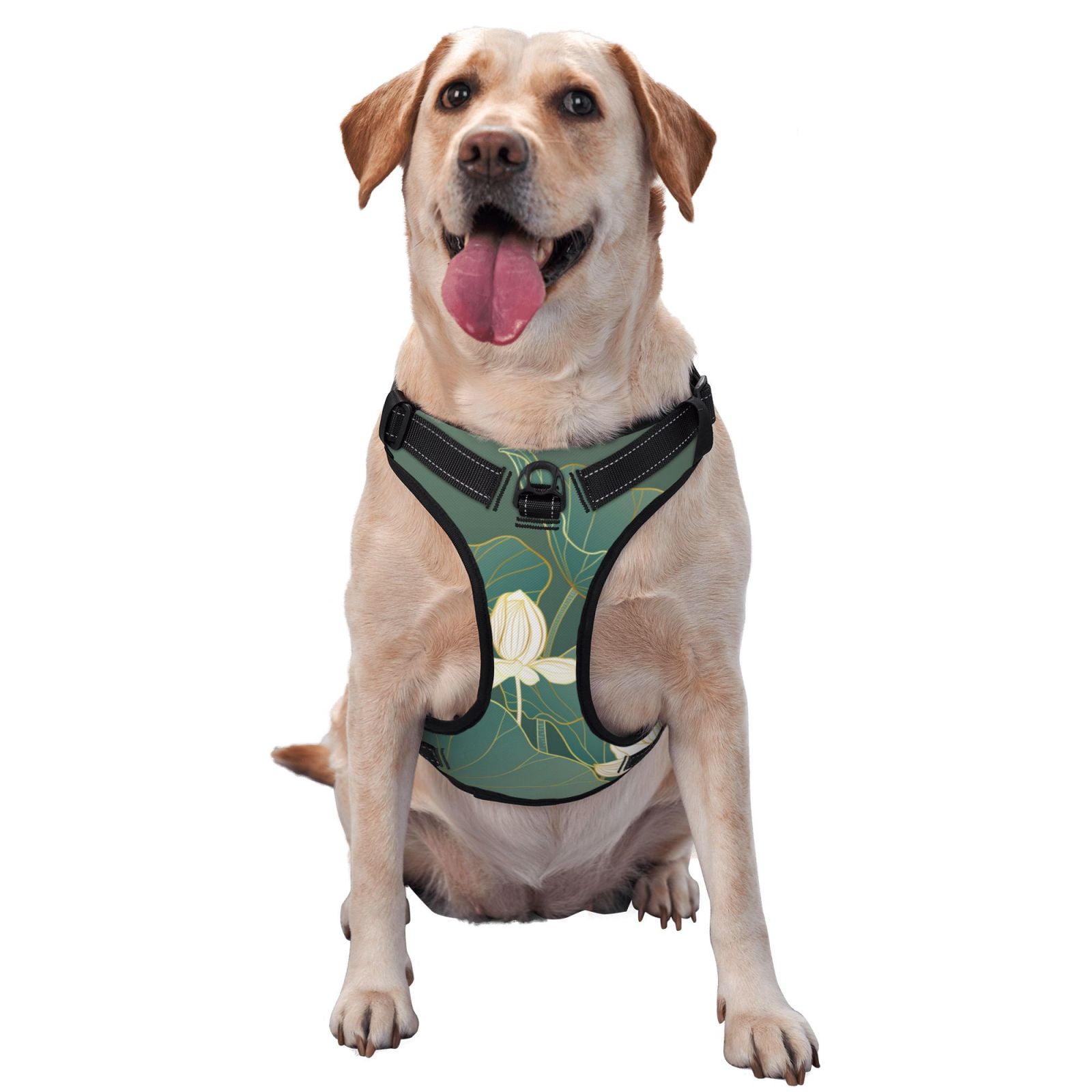 Vsdgher Lotus Golden Line Dog Harness, No-Pull Pet Harness, Dog Vest, Pet Vest for Small to Large Dogs-Small