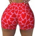 thumbnail image 1 of Vsdgher Love Heart print Workout Shorts for Women Seamless Soft Smooth Gym Yoga Scrunch Active Exercise Fitness Shorts, 1 of 8