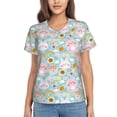 thumbnail image 1 of Vsdgher Love You Rabbit Women Shirts V Neck Short Sleeve Tops T-Shirt Basic Tees, S to 3XLXX-Large, 1 of 5