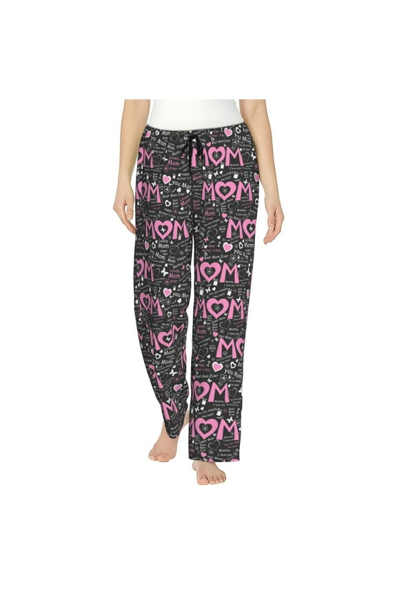 Lovely Mom Ever Women’s Womens Pajama Pants, Lounge Wide Leg PantsLounge Pants,Sleep Bottoms, Lounge for Women-X-Large