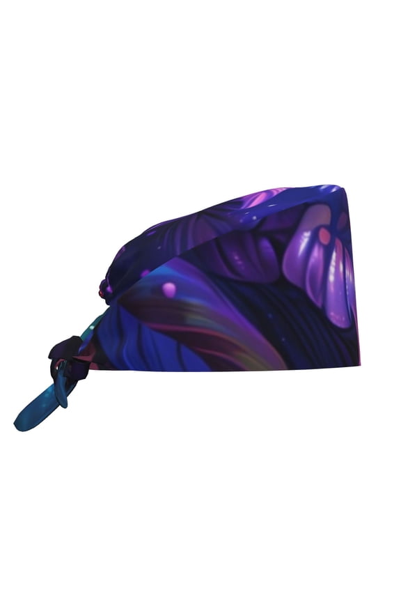 Magic Colorful Forest Leaves Men Women Adjustable Cap Working Hat Tie Back Cap, Work Cap