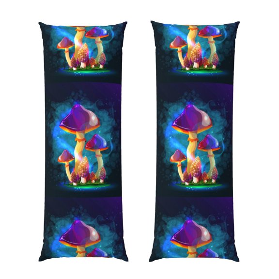 Vsdgher Magic Mushrooms ,Fireflies Body Pillow Cover, Pillowcases with Hidden Zipper Breathable Long Pillow Case (Pillows are not included,20x54 inch)