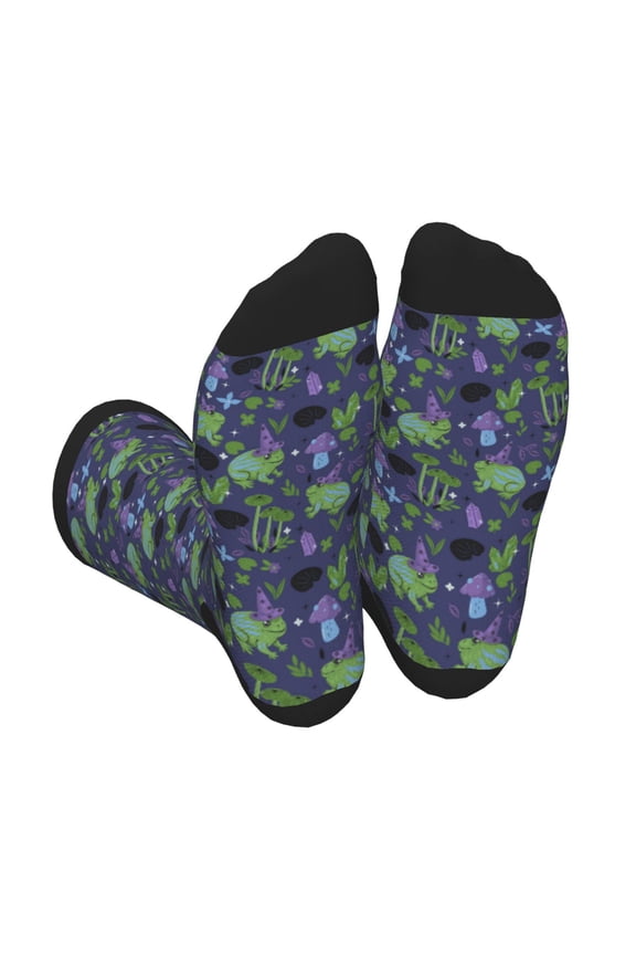 Magic Toads in Hats Unisex Crew Socks Lightweight Breathable Ventilation Ankle Socks, Mid-calf socks for Daily