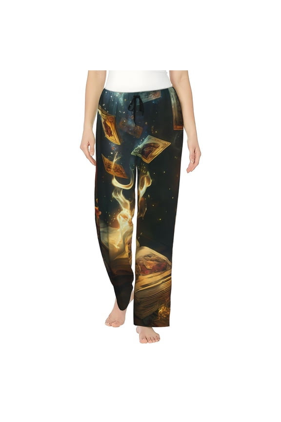 Magical Tarot Reading Women’s Womens Pajama Pants, Lounge Wide Leg PantsLounge Pants,Sleep Bottoms, Lounge for Women-Small