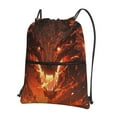 thumbnail image 1 of Vsdgher Magma Fire Black Dragon Drawstring Backpack Water Resistant String Bag Sports Sackpack Gym Sack for Men Women, 1 of 6