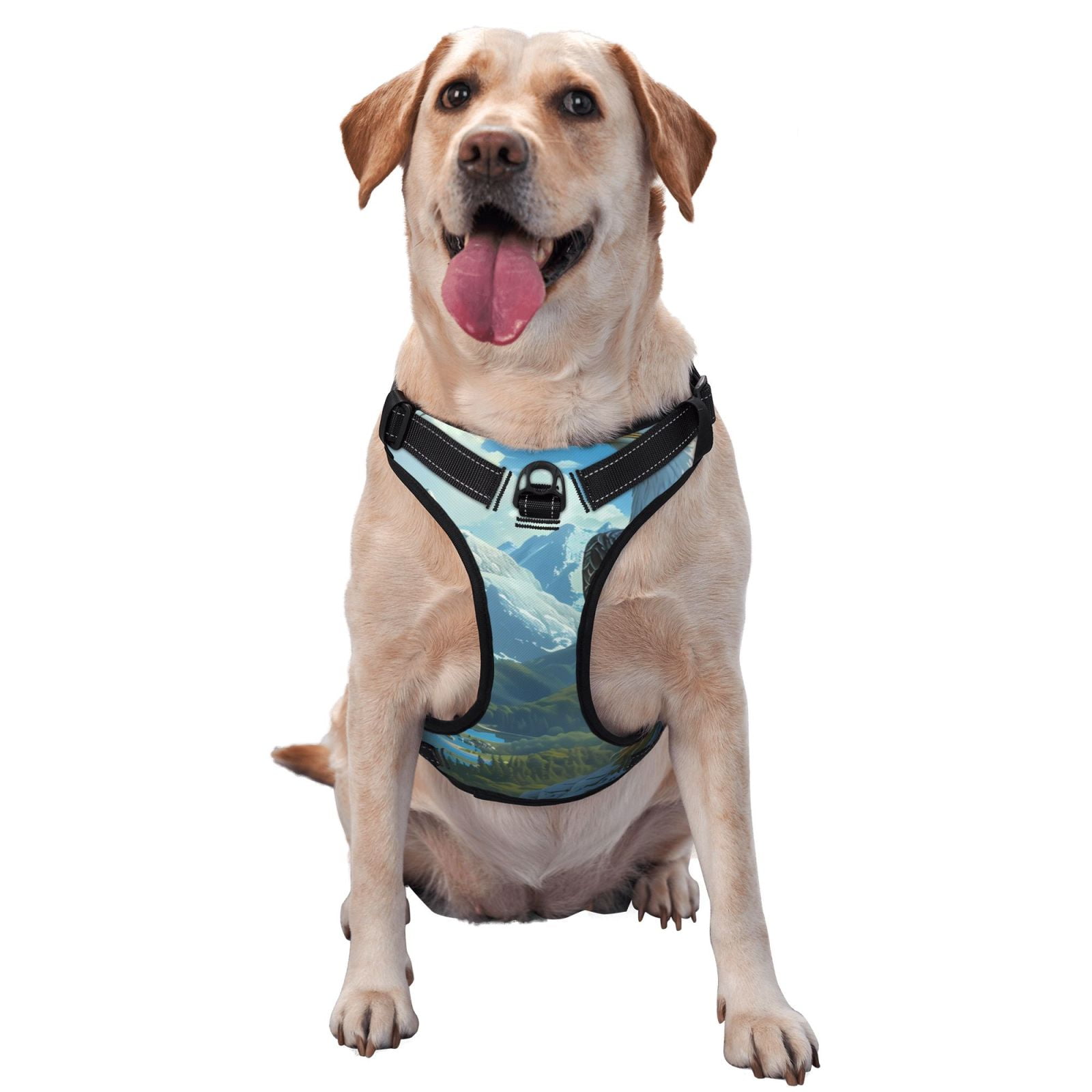Vsdgher Majestic Eagle Over Castle Dog Harness, No-Pull Pet Harness, Dog Vest, Pet Vest for Small to Large Dogs-Large