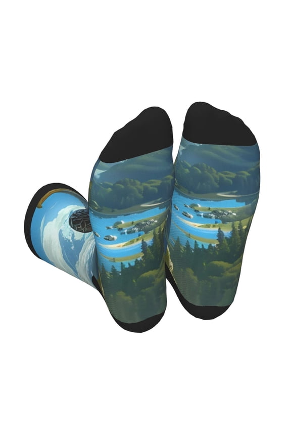 Majestic Eagle Over Castle Unisex Crew Socks Lightweight Breathable Ventilation Ankle Socks, Mid-calf socks for Daily