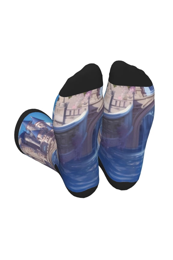 Majestic Fantasy Castle Unisex Crew Socks Lightweight Breathable Ventilation Ankle Socks, Mid-calf socks for Daily