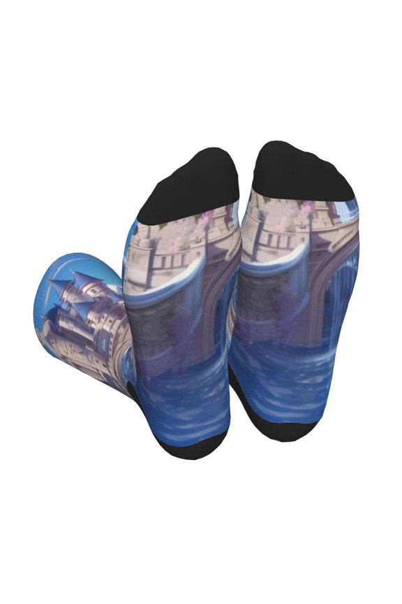 Majestic Fantasy Castle Unisex Crew Socks Lightweight Breathable Ventilation Ankle Socks, Mid-calf socks for Daily