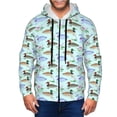 thumbnail image 1 of Vsdgher Mallard Duck Of Lotus Flowers Mens Hoodies Zip Hoodie, Hoodies for Men, Zip-up Hooded Sweatshirt-Small, 1 of 5