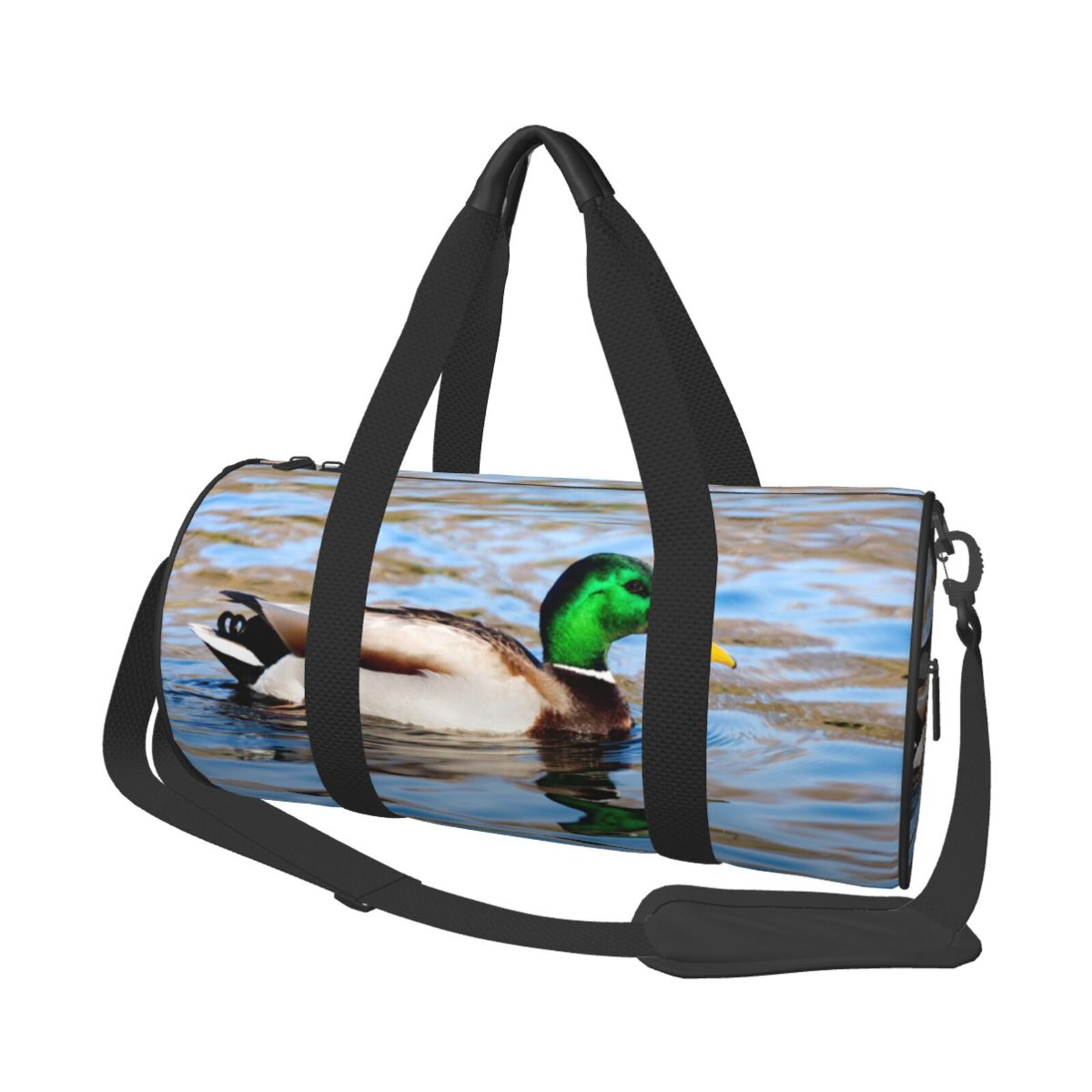 Vsdgher Mallard Duck Swimming In A River 45L Foldable Duffel Bag, Sports Gym Bag,Overnight Bag, Portable Weekender Bag for Airplanes