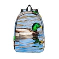 thumbnail image 1 of Vsdgher Mallard Duck Swimming In A River Print Canvas Backpack Travel Rucksack Unisex Knapsack 15.7/17.7Inch Laptop Backpack for Work,College -Medium, 1 of 5