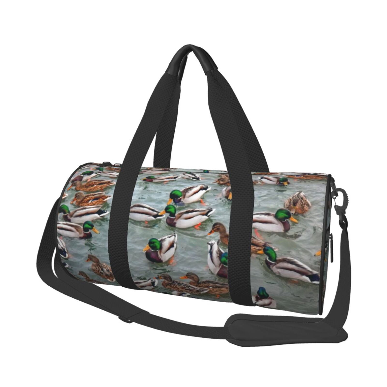 Vsdgher Mallard Ducks Swimming 45L Foldable Duffel Bag, Sports Gym Bag,Overnight Bag, Portable Weekender Bag for Airplanes