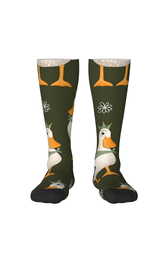 Mallard Ducks Wild Birds Knee Socks, High Socks Long Stretchy Sock Women Knee High Stocking, Long Socks for Women