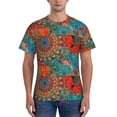 thumbnail image 1 of Vsdgher Mandala Colorful Print Men's Dry Fit Mesh Athletic Shirts Moisture Wicking Tennis T-Shirt Tops, 1 of 9