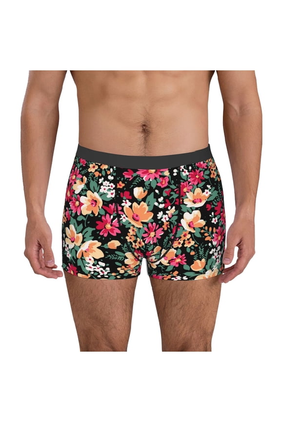 Many Kind Of Flowers Pattern Men's Boxer Brief Underwear,Soft Funny Underwear for Men-XX-Large