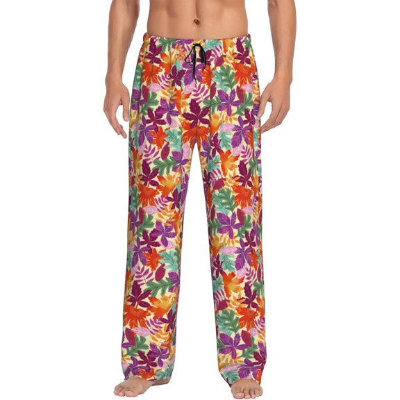Vsdgher Maple Leaves Mens Pajama Pants Sleep & Lounge Pants, PJ Pants-Small