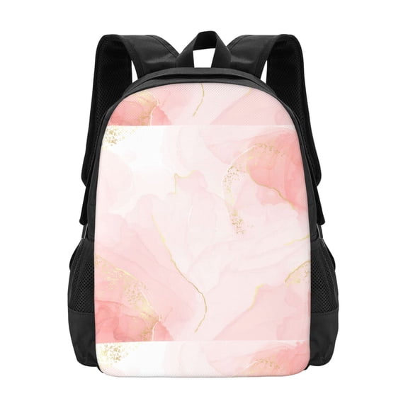 Vsdgher Marble Print Backpack for Women Men School Bookbag with Laptop Compartment for College Work Travel, Simple Fashion Casual Daypack, Fit 15" Laptop