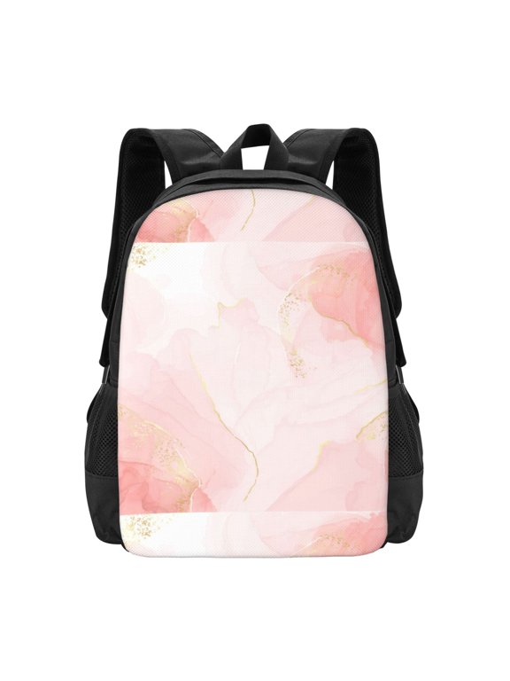 Marble Print Backpack for Women Men School Bookbag with Laptop Compartment for College Work Travel, Simple Fashion Casual Daypack, Fit 15" Laptop