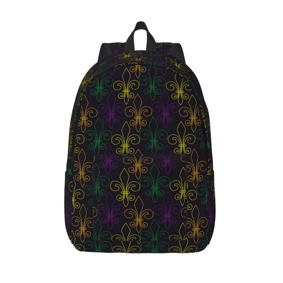 Vsdgher Mardi Gras Carnival Print Canvas Backpack Travel Rucksack Unisex Knapsack 15.7/17.7Inch Laptop Backpack for Work,College -Medium