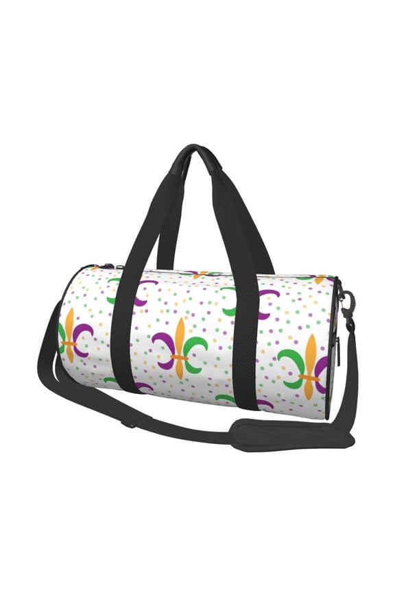 Mardi Gras Carnival1 45L Foldable Duffel Bag, Sports Gym Bag,Overnight Bag, Portable Weekender Bag for Airplanes