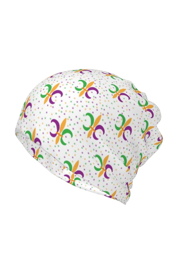 Mardi Gras Carnival1 Slouchy Beanie Hat for Men/Women, Skull Cap Chemo Cap Night Sleeping Cap