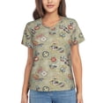 thumbnail image 1 of Vsdgher Marine Sailing Badges Women Shirts V Neck Short Sleeve Tops T-Shirt Basic Tees, S to 3XL3X-Large, 1 of 5
