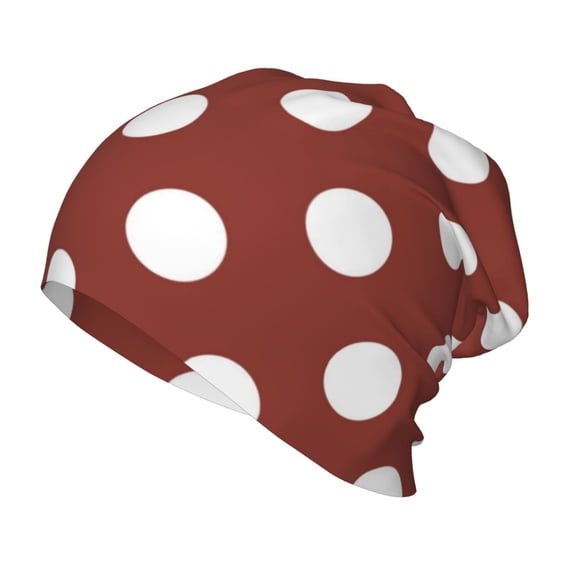 Vsdgher Maroon And White Polka Dot Toddler Beanie Baby Boys Girls Beanies Kids Winter Hats Children Knit Warm Caps