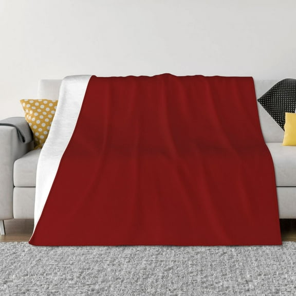 Vsdgher Maroon Pattern Fleece Throw Blanket, Horizontal Fleece Bedding Home Decor for Couch & Bed All Season Use -50"x40"