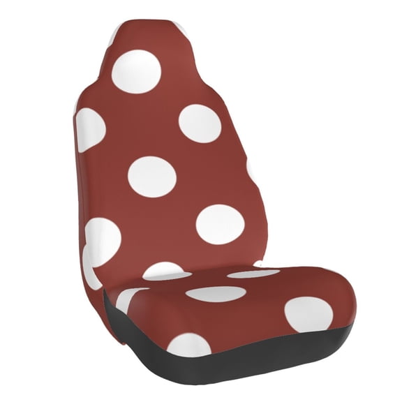 Vsdgher Maroon And White Polka Dot for Automotive Seat Covers for Cars Trucks and SUVs, Universal Fit Anti-Slip Bucket Seat Protector for Cars,Vehicle Seat Protector for Front Seats