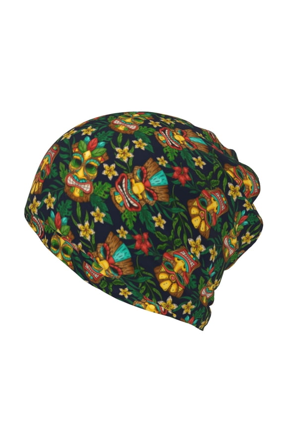 Mask Tropical Flower Slouchy Beanie Hat for Men/Women, Skull Cap Chemo Cap Night Sleeping Cap