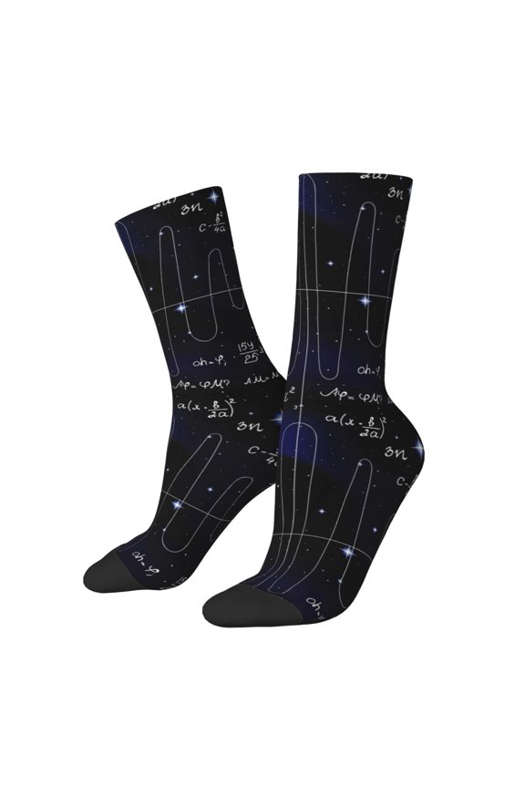 Mathematica Science Crew Socks for Men & Women, Breathable Casual Athletic Ankle Socks