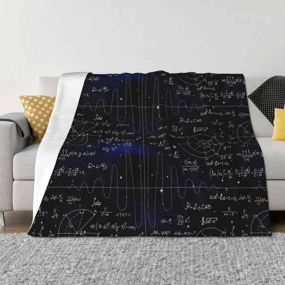 Vsdgher Mathematica Science Pattern Fleece Throw Blanket, Horizontal Fleece Bedding Home Decor for Couch & Bed All Season Use -40"x30"