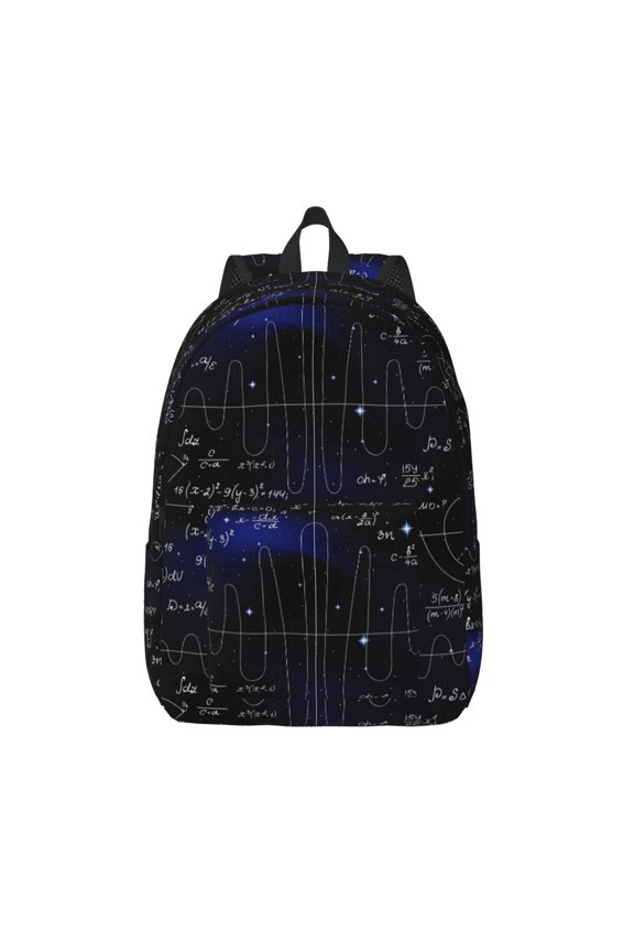 Mathematica Science Print Canvas Backpack Travel Rucksack Unisex Knapsack 15.7/17.7Inch Laptop Backpack for Work,College -Small