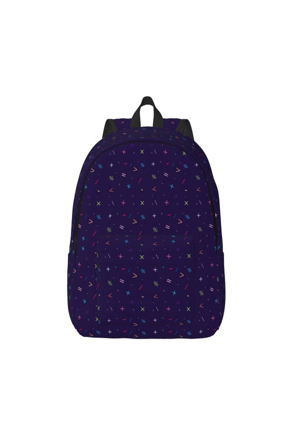 Mathematical Symbols Print Canvas Backpack Travel Rucksack Unisex Knapsack 15.7/17.7Inch Laptop Backpack for Work,College -Medium