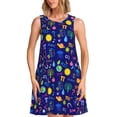 thumbnail image 1 of Vsdgher Mathematics And Chemistry Print Summer Dresses for Women Casual U Neck Beach Dress Sleeveless Tank Loose Sundress with Pocket -Small, 1 of 7