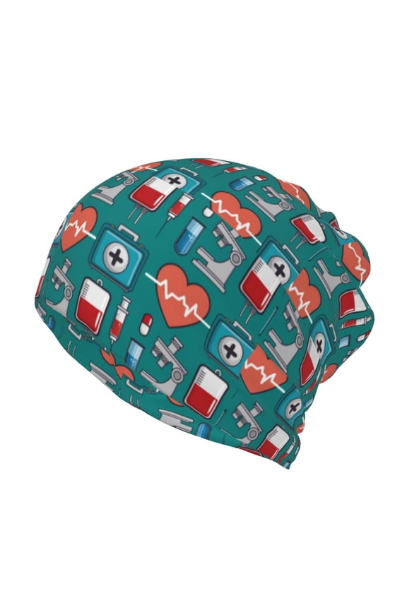 Medical Elements Slouchy Beanie Hat for Men/Women, Skull Cap Chemo Cap Night Sleeping Cap