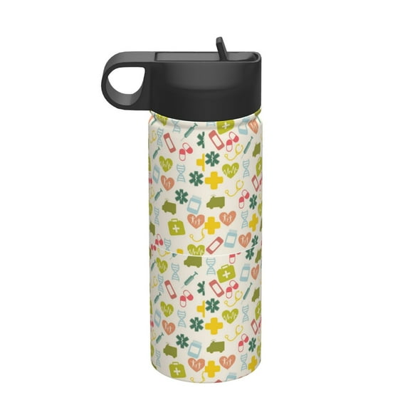 Vsdgher Medical Icons for Insulated Stainless Steel Water Bottle,18oz Sports Water Bottle Stainless Steel Reusable Tumbler for Sports, Travel, and School