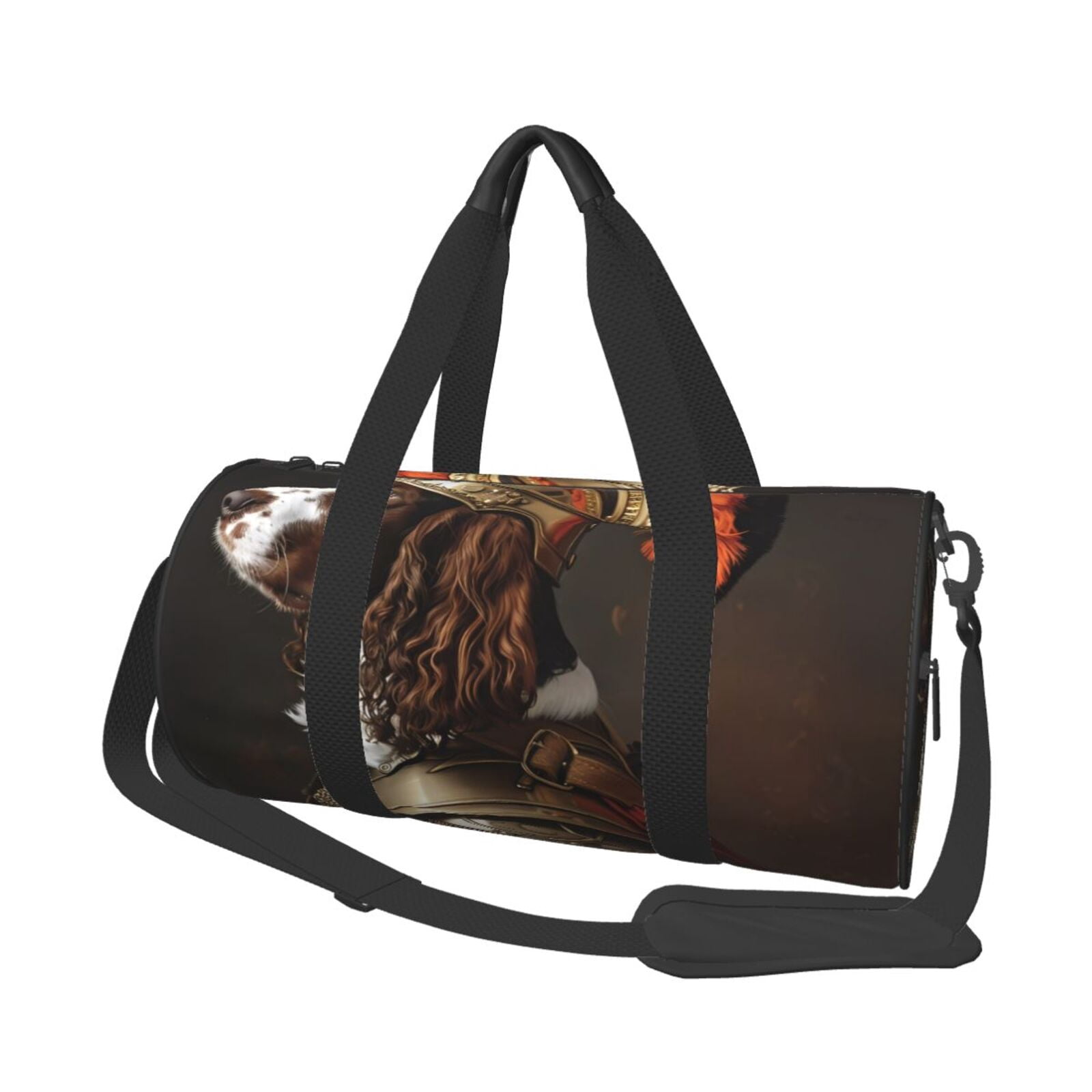 Vsdgher Medieval Knight Dog 45L Foldable Duffel Bag, Sports Gym Bag,Overnight Bag, Portable Weekender Bag for Airplanes