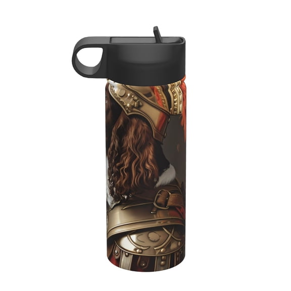 Vsdgher Medieval Knight Dog for Insulated Stainless Steel Water Bottle,18oz Sports Water Bottle Stainless Steel Reusable Tumbler for Sports, Travel, and School