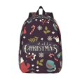 thumbnail image 1 of Vsdgher Merry Christmas Print Canvas Backpack Travel Rucksack Unisex Knapsack 15.7/17.7Inch Laptop Backpack for Work,College -Medium, 1 of 5