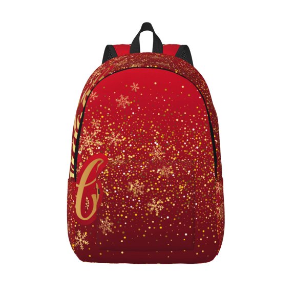 Vsdgher Merry Christmas Print Canvas Backpack Travel Rucksack Unisex Knapsack 15.7/17.7Inch Laptop Backpack for Work,College -Medium